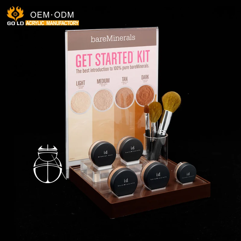 Wholesale L Shape Acrylic Eyeshadow Palette Display Stand Acrylic Eyeshadow Display For Counter