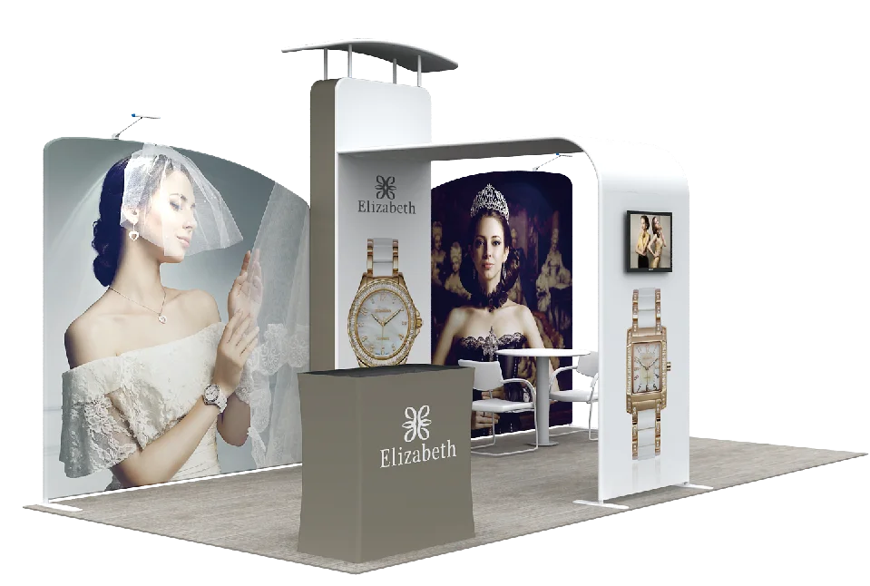 Trade show portable 6x3 exhibition booth display backdrop stand