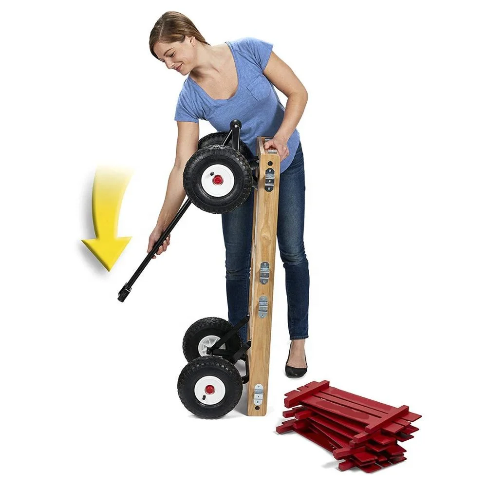 
Wagon for Kids All Terrain Made In the China - Huge No-Flat Tires - No-Pinch Handle & No-Tip Steering 300 lb Limit outdoor cart 