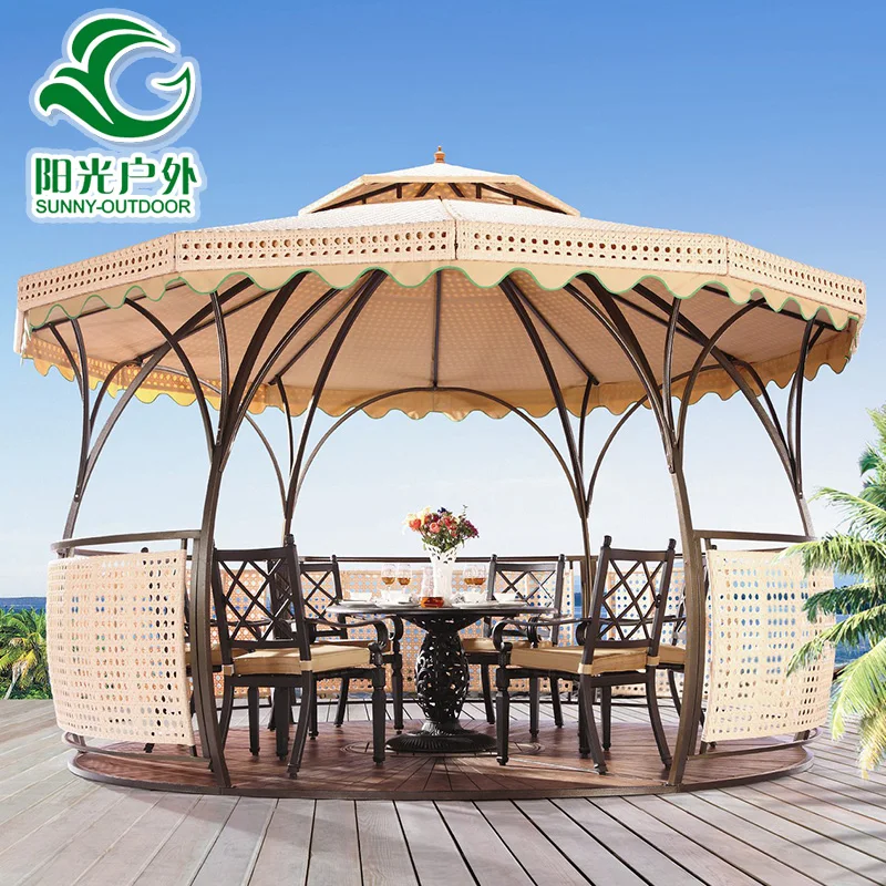 2016 Best Selling Waterproof Rattan Wicker Outdoor Gazebo For Sale