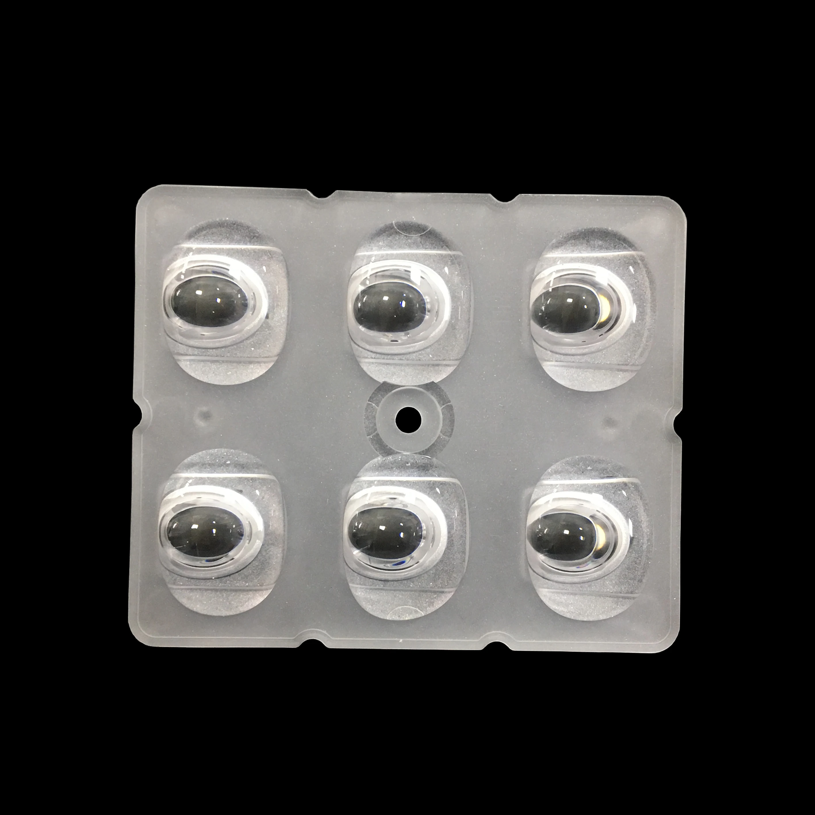 
6 in 1 2X3 50x50mm Lens T2 Beam Angle Module Optical Led Outdoor Street Light Lens 