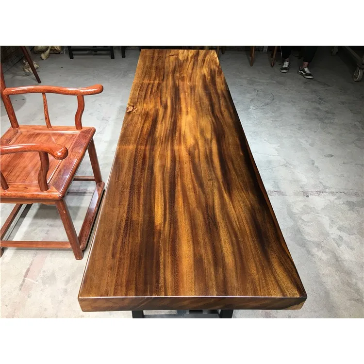  Rose Gold Color Stainless Steel Base Modern Wood Large Dining