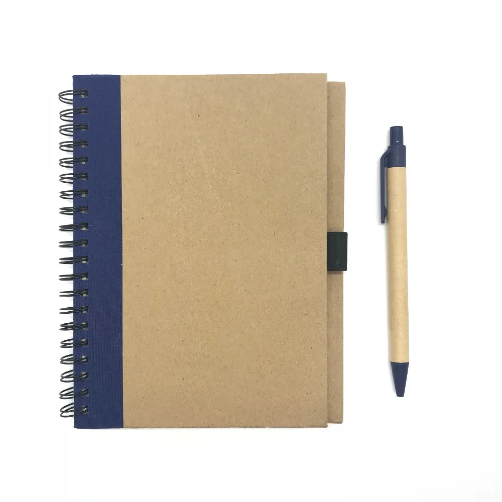 Recycled Kraft cover notebook with pen