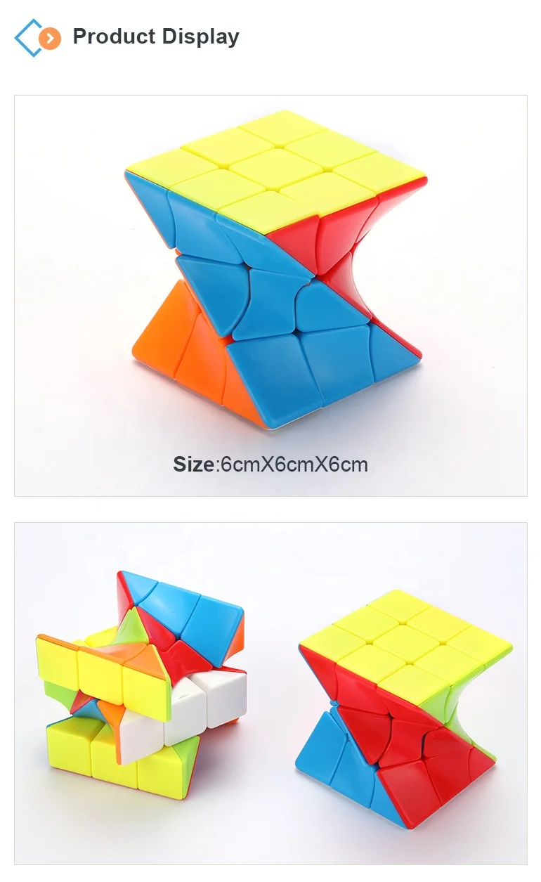 
DIY toy colorful 6cm twisty puzzle toy plastic 3d cube puzzle for children play 