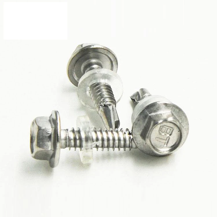 Color Hex Flange Washer Head Stainless Steel  Screws with epdm washer drilling screws