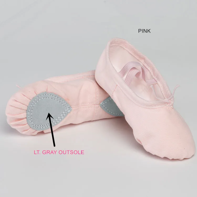 
Cheap Low MOQ Canvas Split Sole Foldable Kids Soft Ballet Shoes 