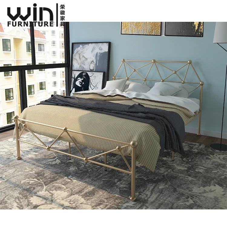 
Competitive price Foshan manufacturer bed room furniture bedroom sets metal bed design 