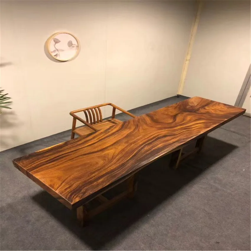 solid wood inlaid live edge tempered  resin epoxy  top hot sale river dining table