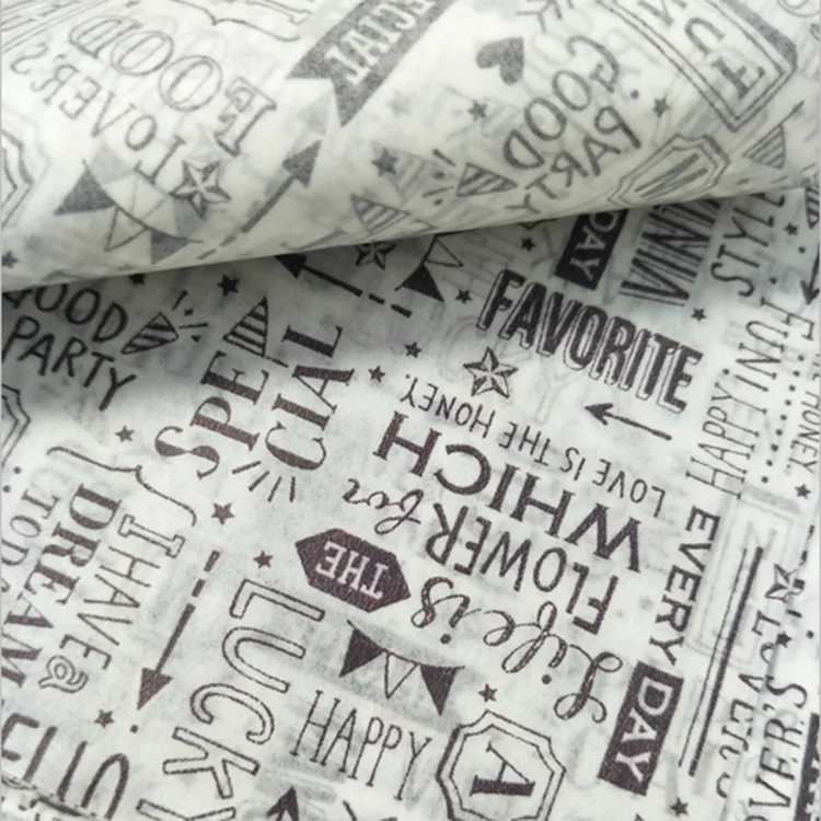 
Custom made grease proof burger tissue wrapping paper 
