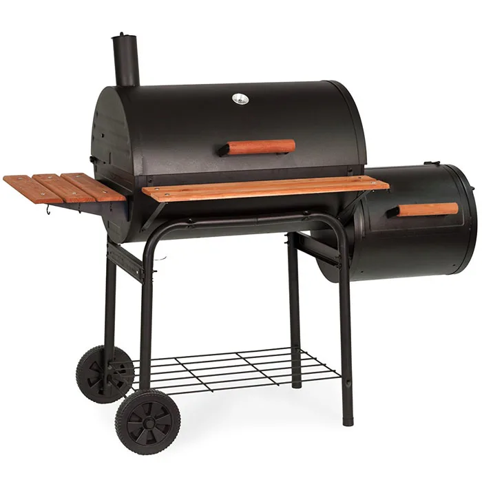 Trolley Barbeque  Grill Twin Oil Drum Charcoal  BBQ Grill