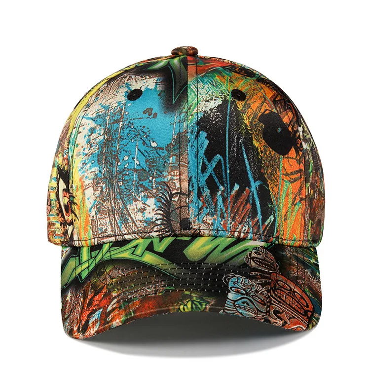 Wholesale korean style tropical printing graffiti hiphop cap baseball