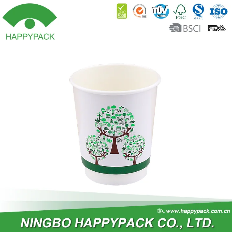 Disposable Environmental Friendly High Quality Double Wall Cup 8oz hot coffee paper cup