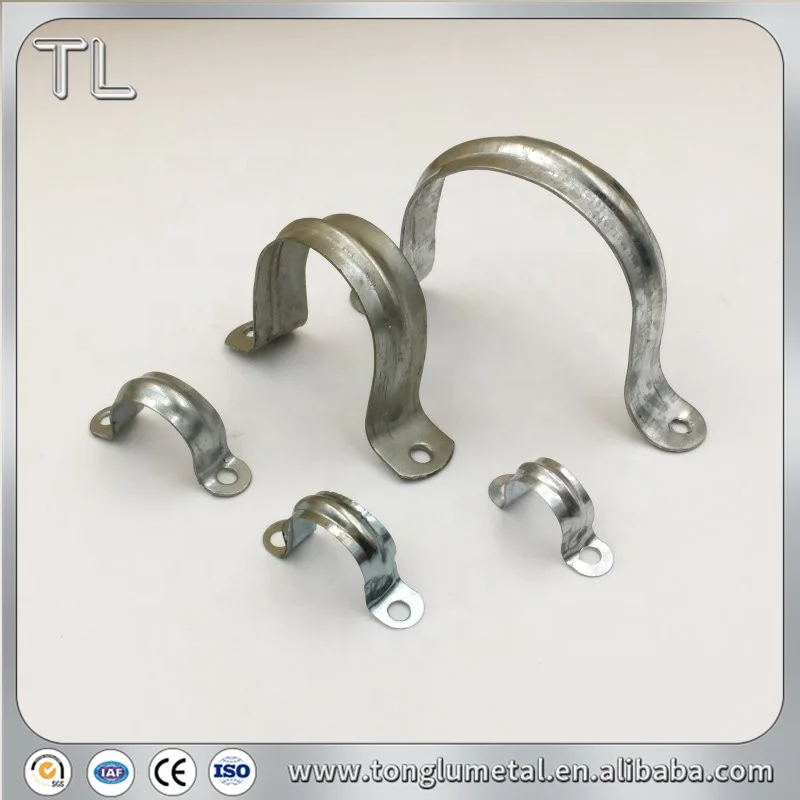 16mm 20mm 25mm 32mm Galvanized conduit half pipe hold clamp saddle with two hole