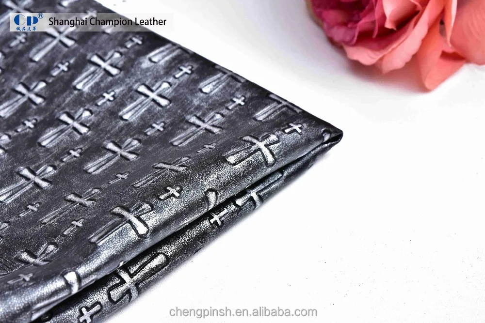 
Knitted Back Pvc Embossed Floral Surface Pu Artificial Synthetic Pu Pvc Leather 3D Emboss Fabric 
