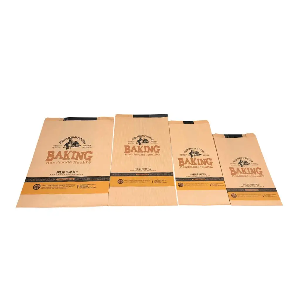 
Kraft Food Packaging Storage Bakery Bag with Front Window Bread Loaf 