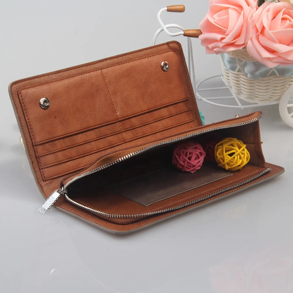 Vintage Genuine Leather RFID Blocking Long Wallets Bifold Wallet For Men