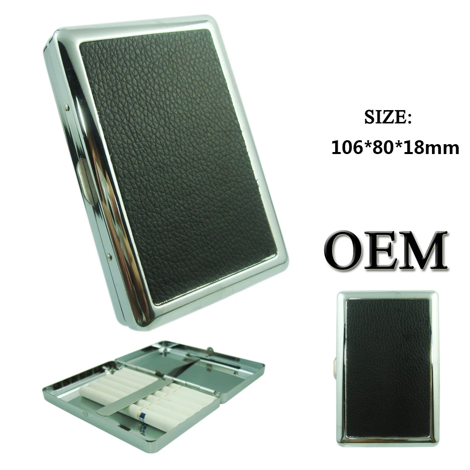 Xy151601высокое качество рекламная личность креативный металлический портсигар аксессуары для курения Кожаный Портсигар