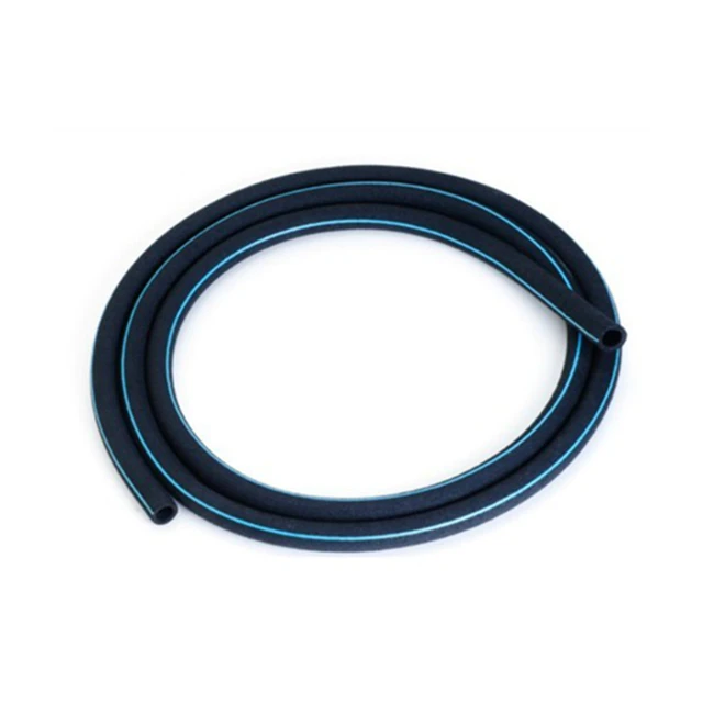 Black aerator rubber micropore hose tube with blue line for water treatment