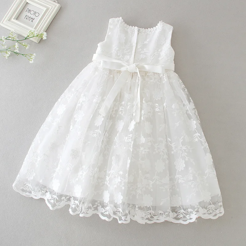2019 latest white christening baby dress for 0-1 year old