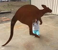 Лазерная резка corten garden art kangaroo для домашнего сада