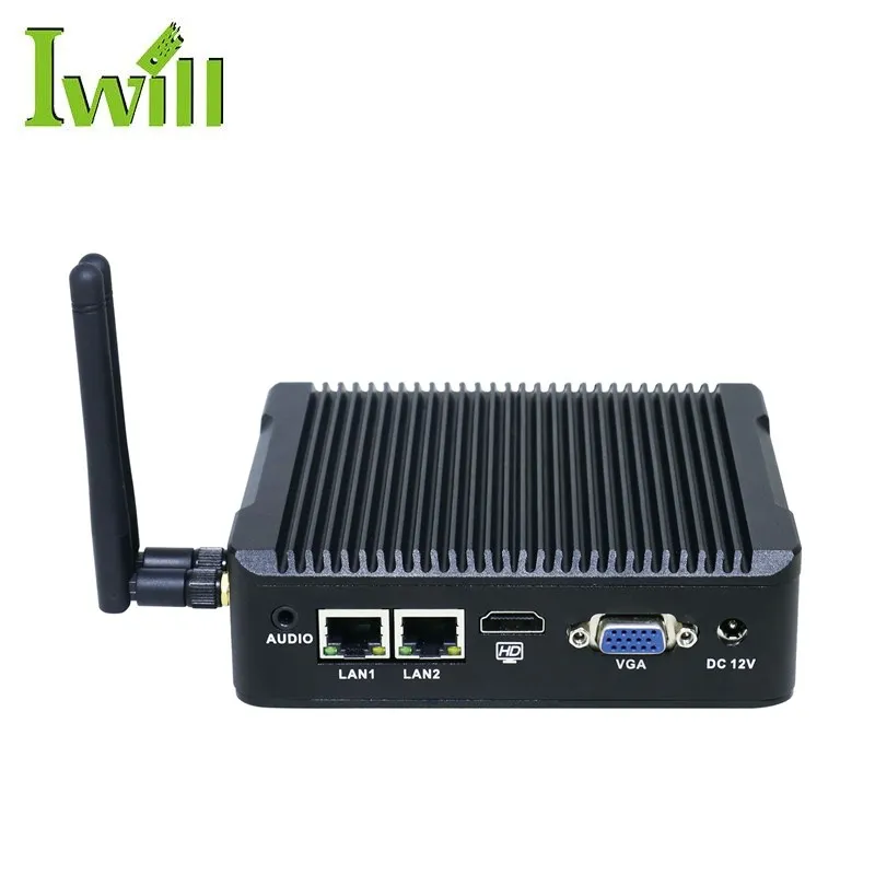 Micro linux nano computer N3 J1900 fanless barebone system 2 lan mini pc dual nic