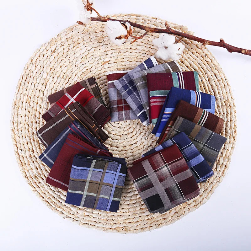 100% Cotton Pocket Square Mens Handkerchief