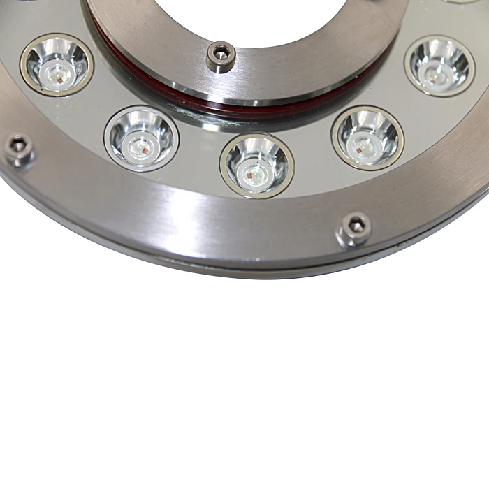316SS IP68 Stainless Nozzle White Rgb Rgbw dmx512 Stainless Pool Swimming Pond Underwater Lighting Ring Led Fountain Light