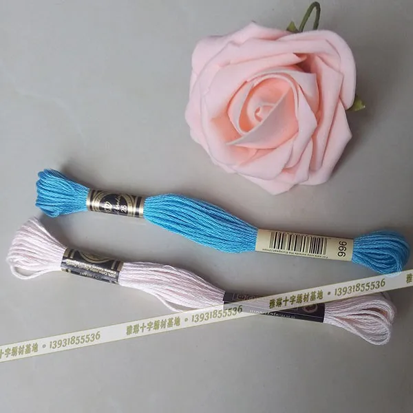 Alibaba China textiles of cotton embroidery cross stitch thread 8 meters a piece yarn lines