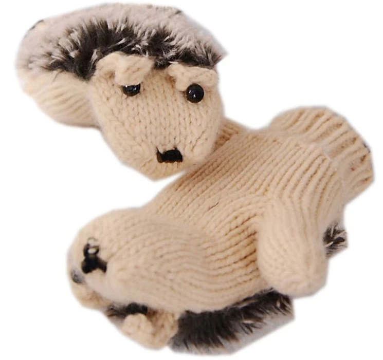 Оптовая продажа толстых теплых вязаных милых мультяшных зимних перчаток