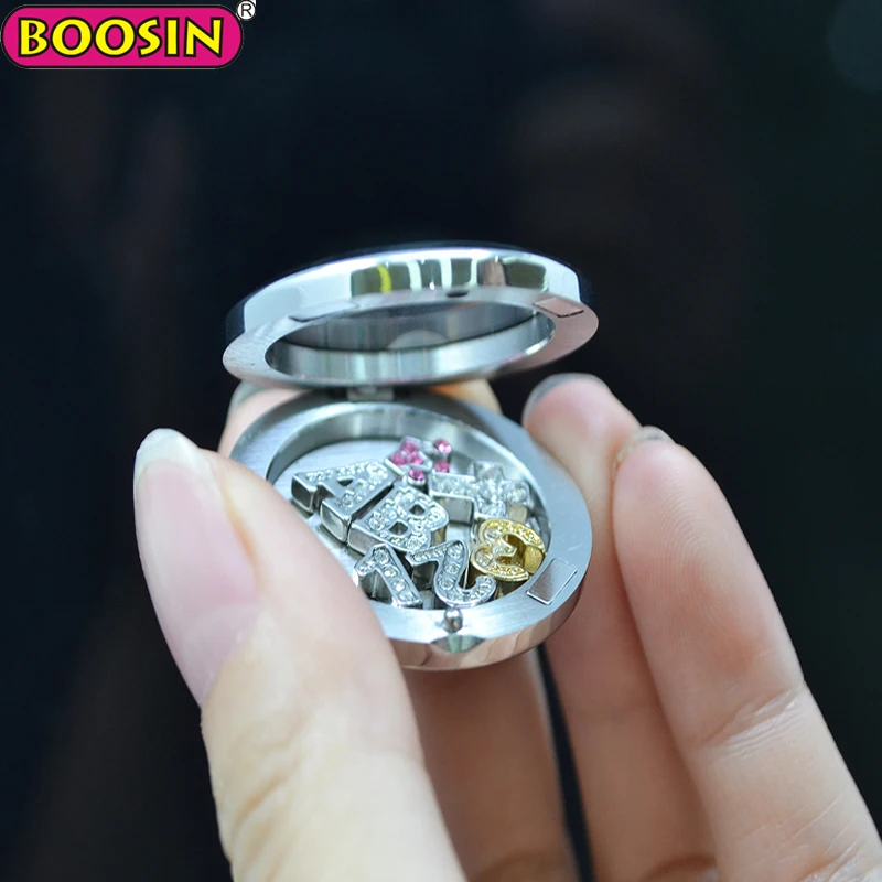 30mm Stainless Steel Custom Charms Silver Locket For Your Phone/Laptop/Notebook Decoration