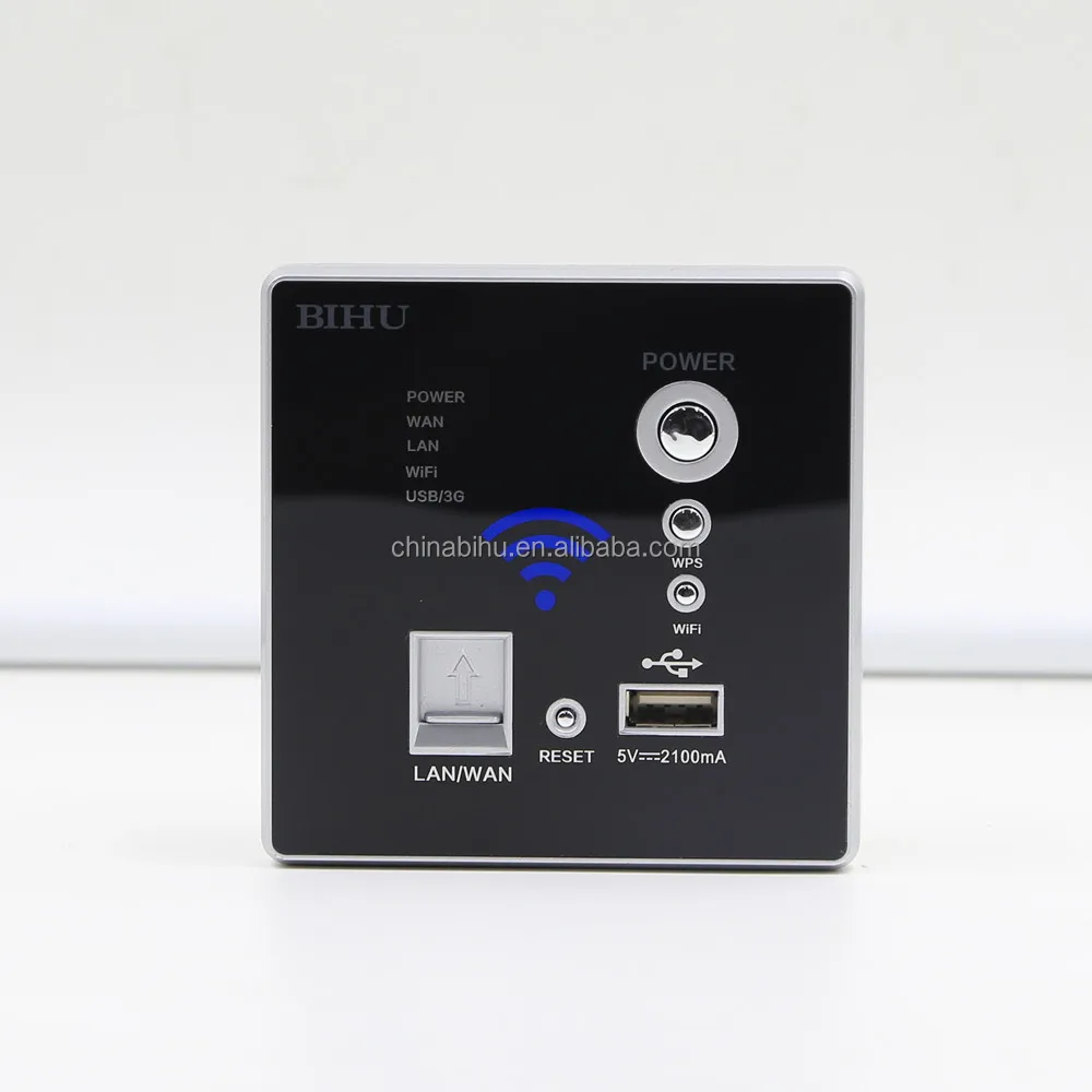 Черный стены встроенный USB Wi Fi Разъем беспроводной AP маршрутизатор Ретранслятор телефон WPS стены зарядное устройство