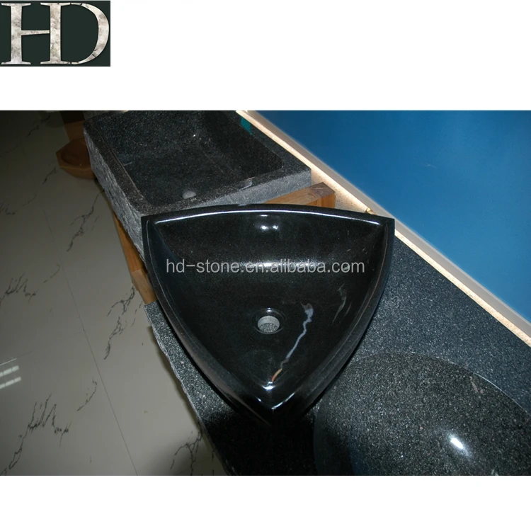 
Chinese Shanxi Black Granite Stone Kitchen Sink Bathroom Washing Hand Basin with Good Quality 