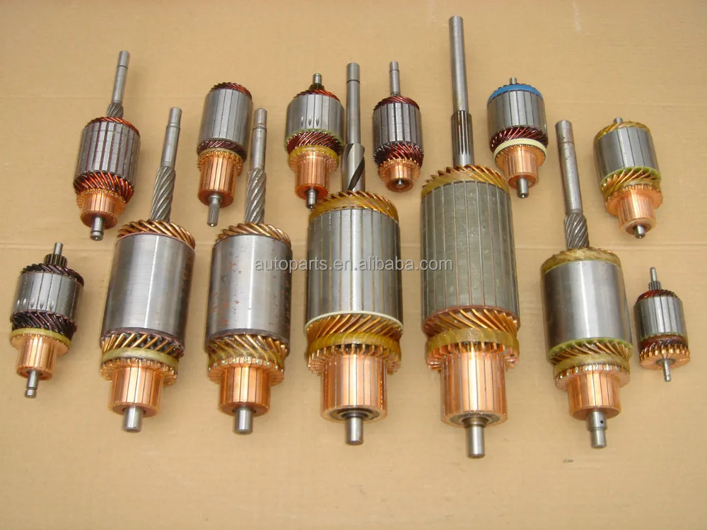 
starter parts - Armature Solenoid Switch Carbon Brush Holder FIeld case coil Housing Drive gear -for Delco Hitachi Lucas etc 