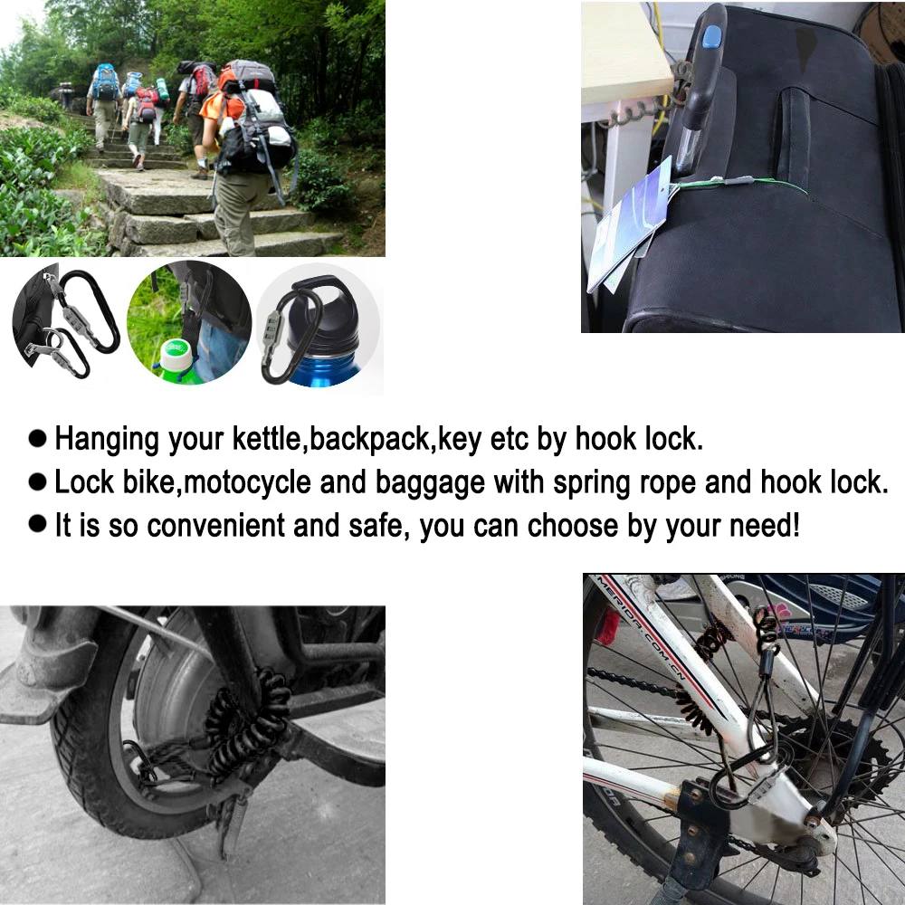 Outdoor Bicycle U Lock Personal Combination Lock Picking Set Smart Padlock for Luggage