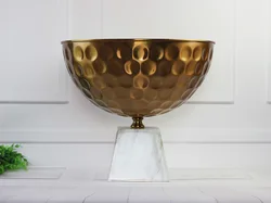 Roman Style Hand Crafted Glod Coffee Cup Shape Marble iron Concrete Flower Pot