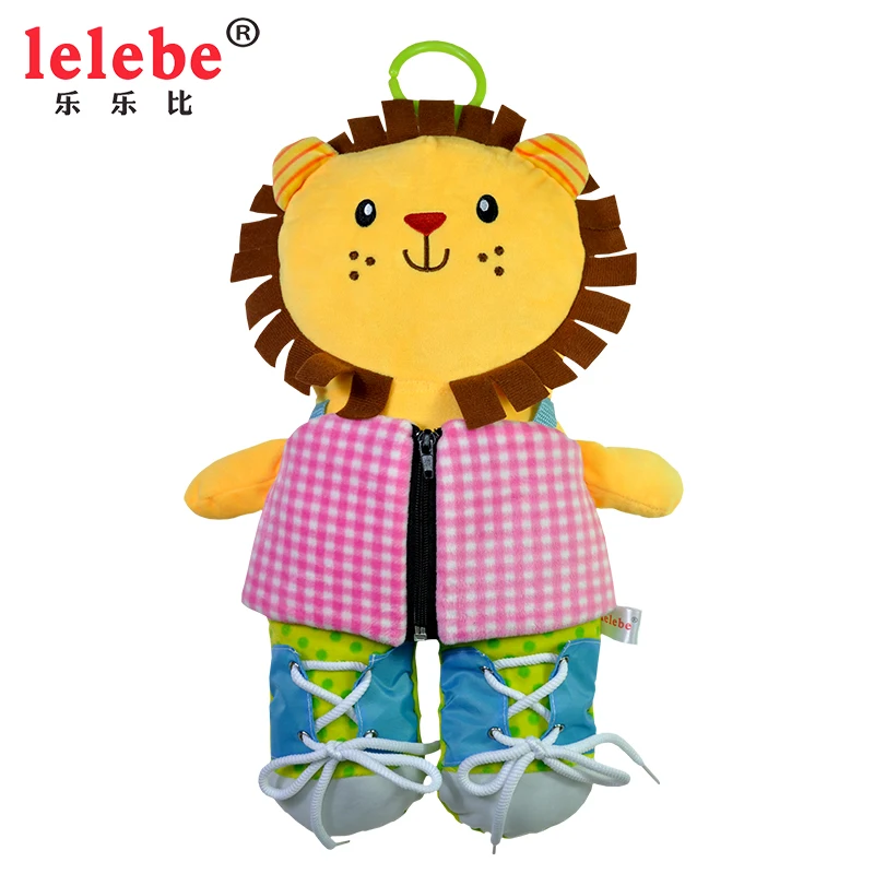 Детские раннее образование плюшевые мягкие музыкальные игрушки дети учатся одеваться навыки младенцев 3D Обучающие тканевые игрушки животные куклы