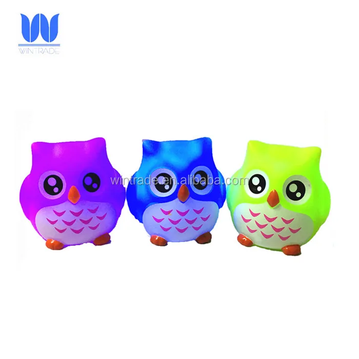 LED floating flashing owl bath toy baby bath night light
