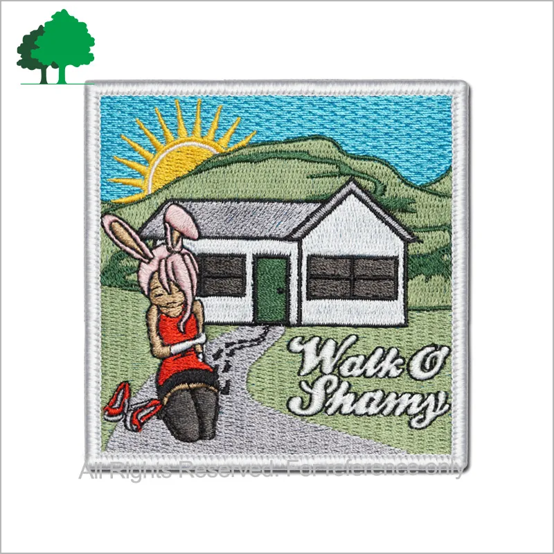 Direct factory sale custom high quality cheap textile patch with hook and loop backing