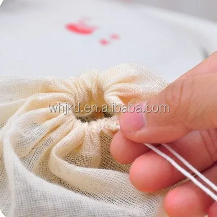 Cotton Muslin Drawstring Reusable Bags Packing Herbs Tea