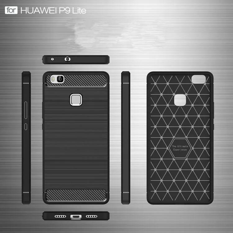 Electronic Products Carbon Fiber Soft Tpu Back Cover For Huawei P9 Lite Case