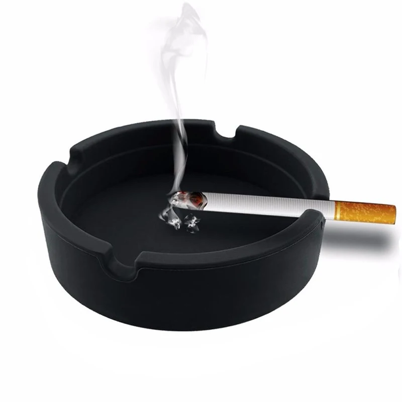 Round  Heat Resistant Eco-Friendly Silicone Cigarette Cigar Ashtray,  Silicone Rubber Tobacco Tray