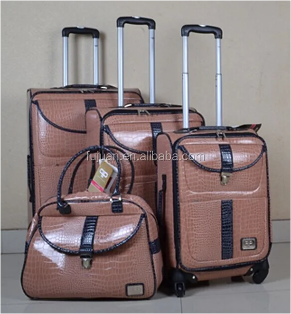 
Fashion 4pcs pu trolley luggage bag suitcase 