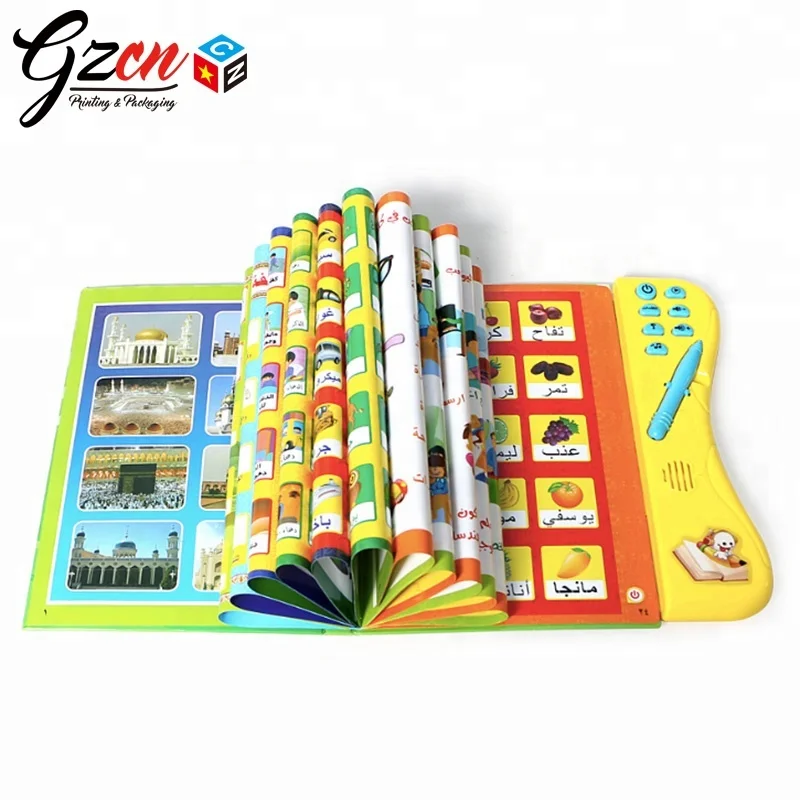 custom print English French baby kids book with sounds