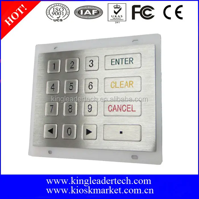 
Panel mounted metal push button switch keypad 