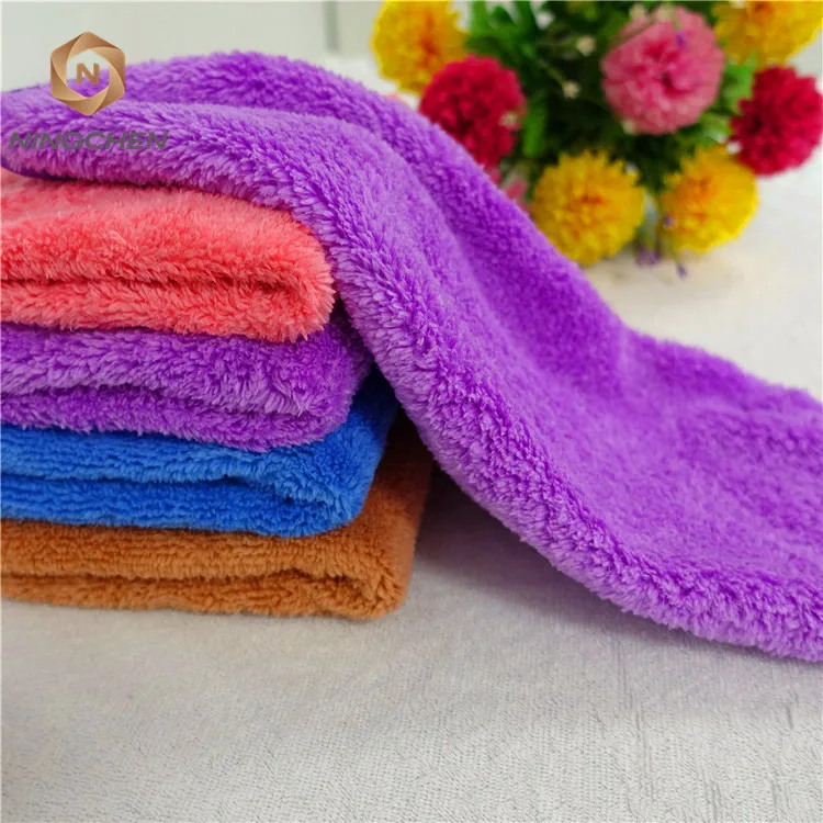 Coral fleece fabric, wholesale fleece fabric 80% cotton 20% polyester Wholesale Coral Velvet Face Microfiber towel with gift box