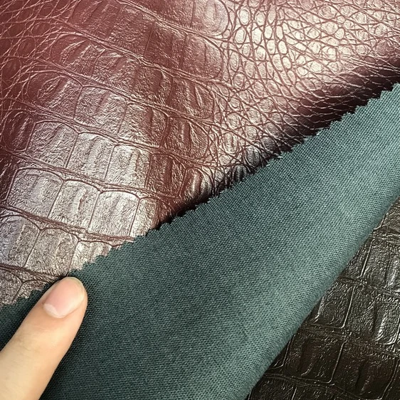Exported good quality pu leather crocodile embossed fabric