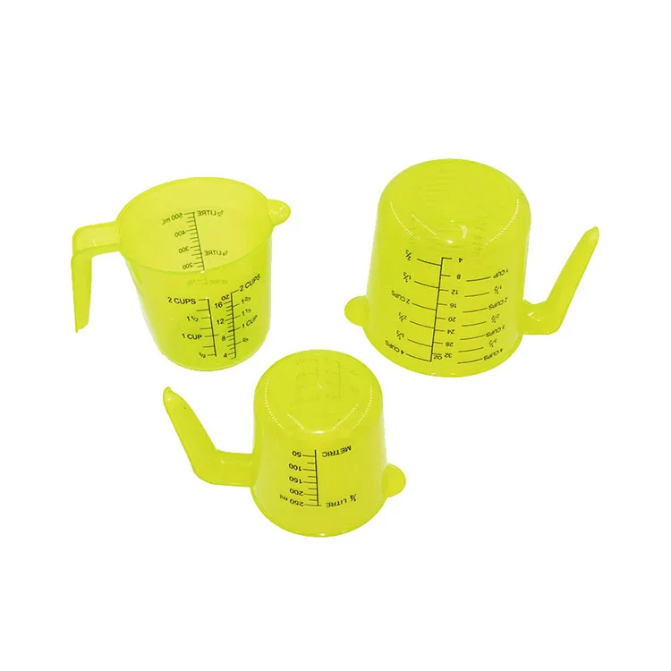 2021 Amazon Hot Sale New Product Plastic Baking Gadget Measuring Cups 3 Set Double Scale Cup Measuring Spoon Kitchen Tool