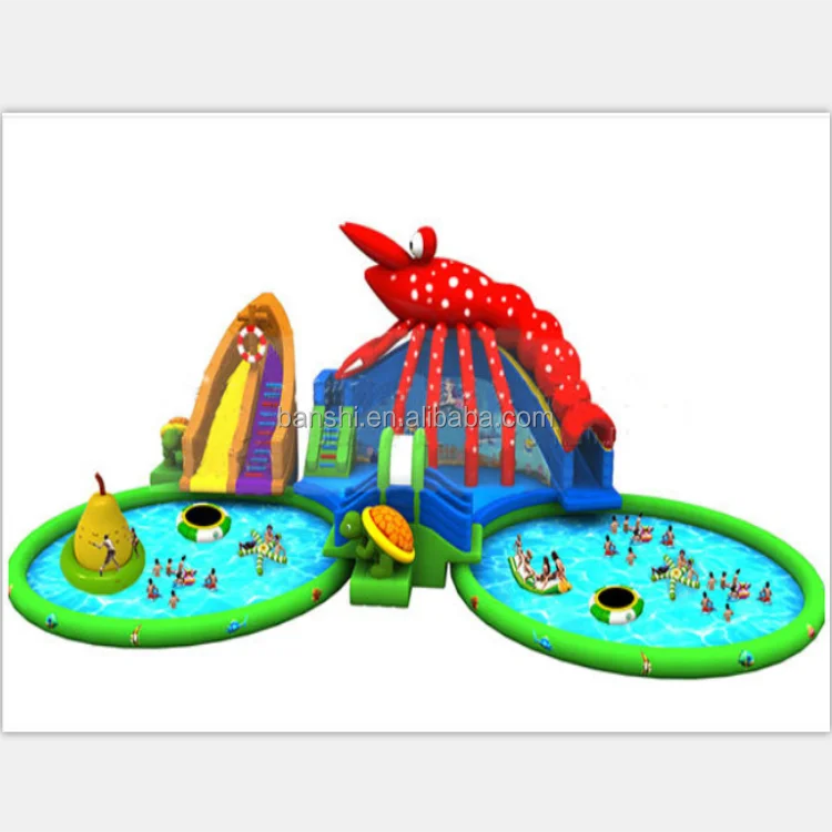 Commercial Inflatable Water Amusement park Giant land water park equipment for sale