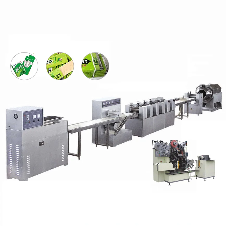 strawberry chewing gum making machine with stick gum packing machine