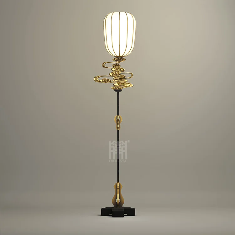 
Newly High Living Room Wooden Crafts Antique Vintage Stand Lamp Art Lighting Brass Floor Lamp 